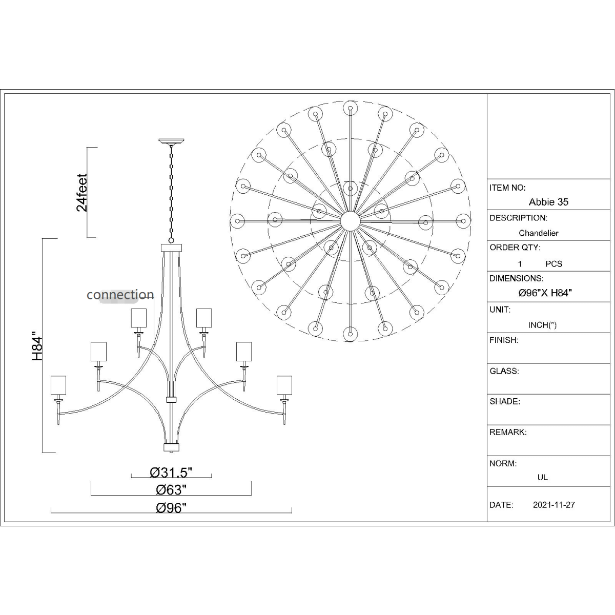 AB3544 Abbie Chandelier