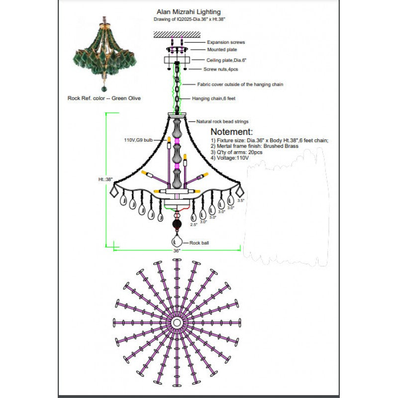 IQ2025 AGATE CHANDELIER