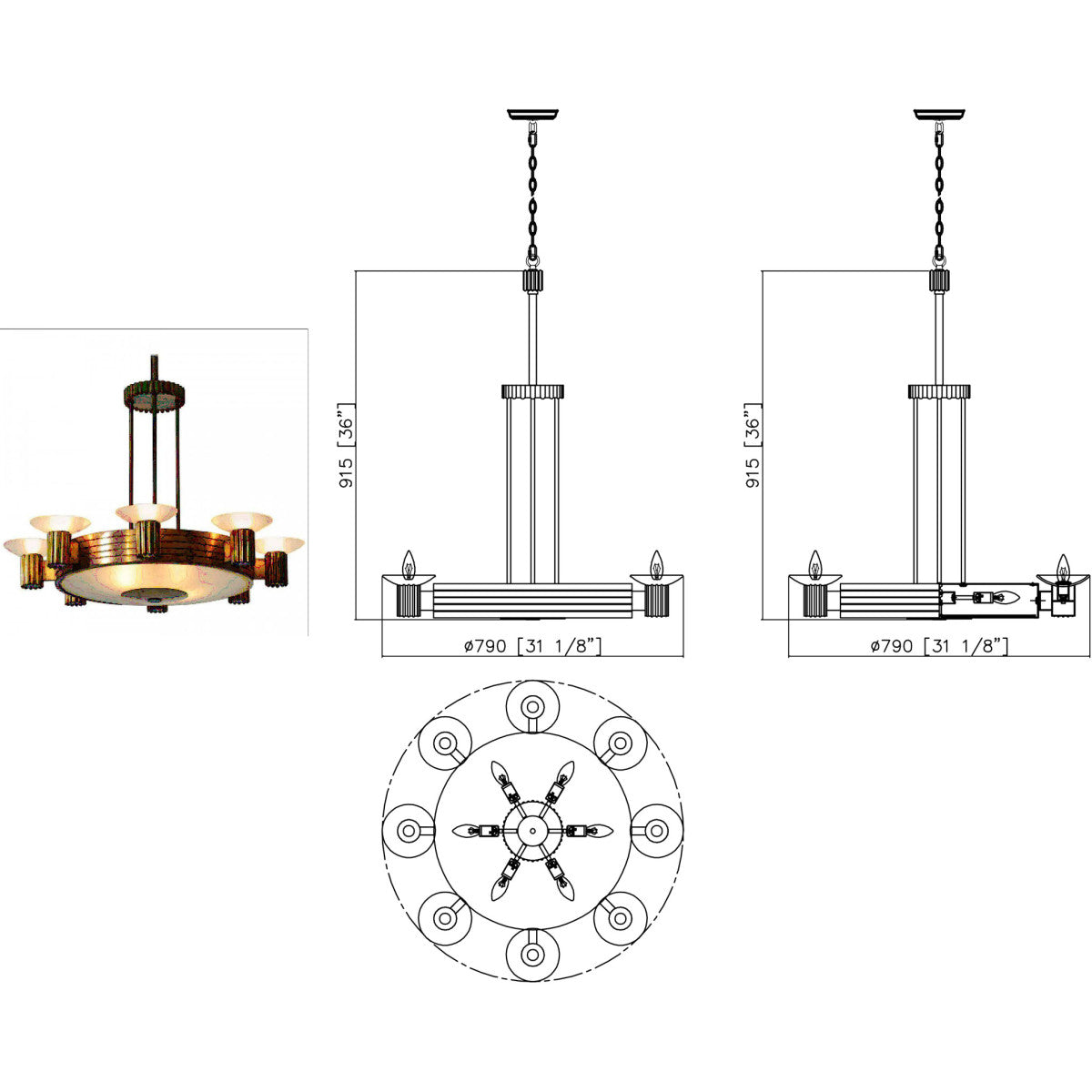 IQ2131 Romano Chandelier