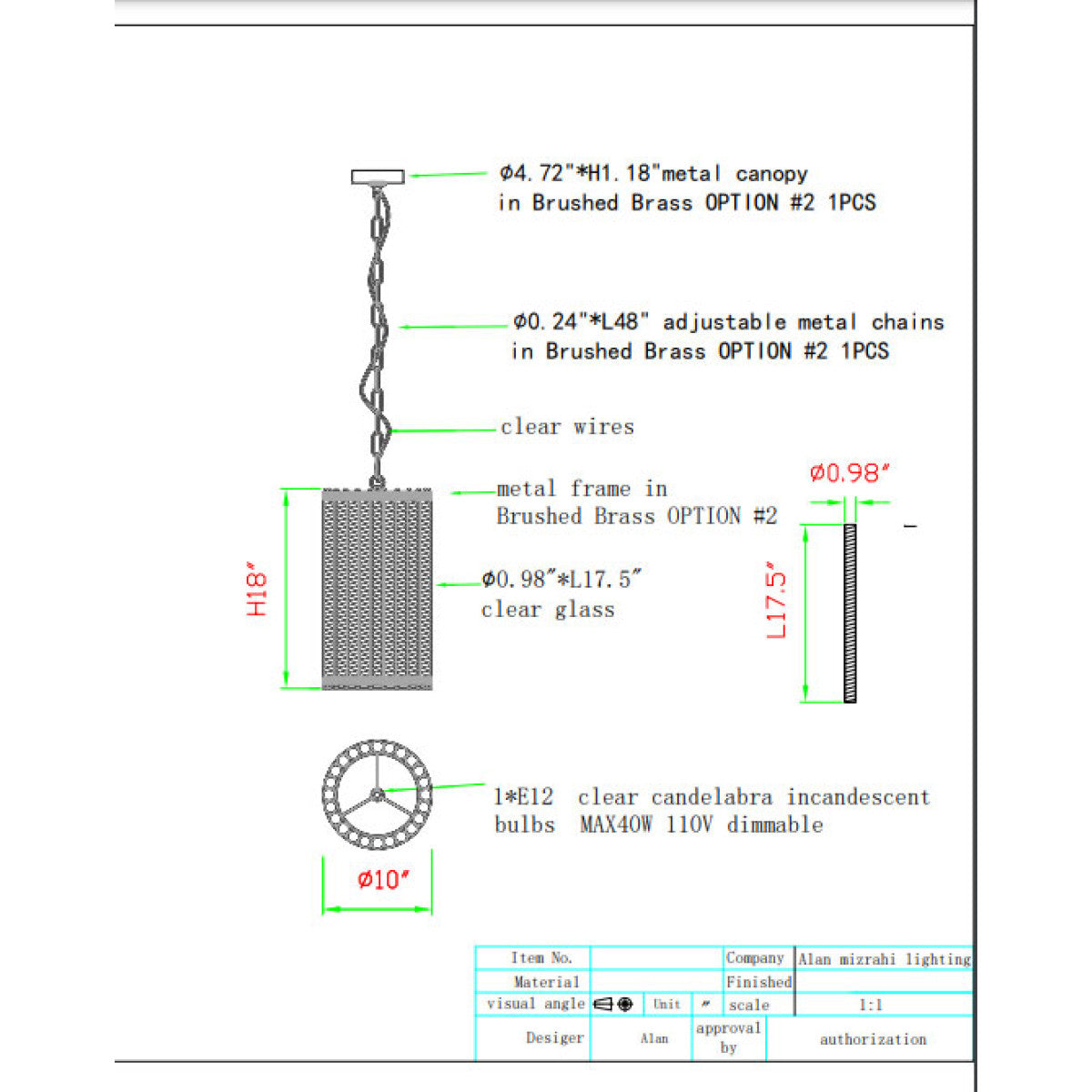 IQ8024 Tiziano Lantern