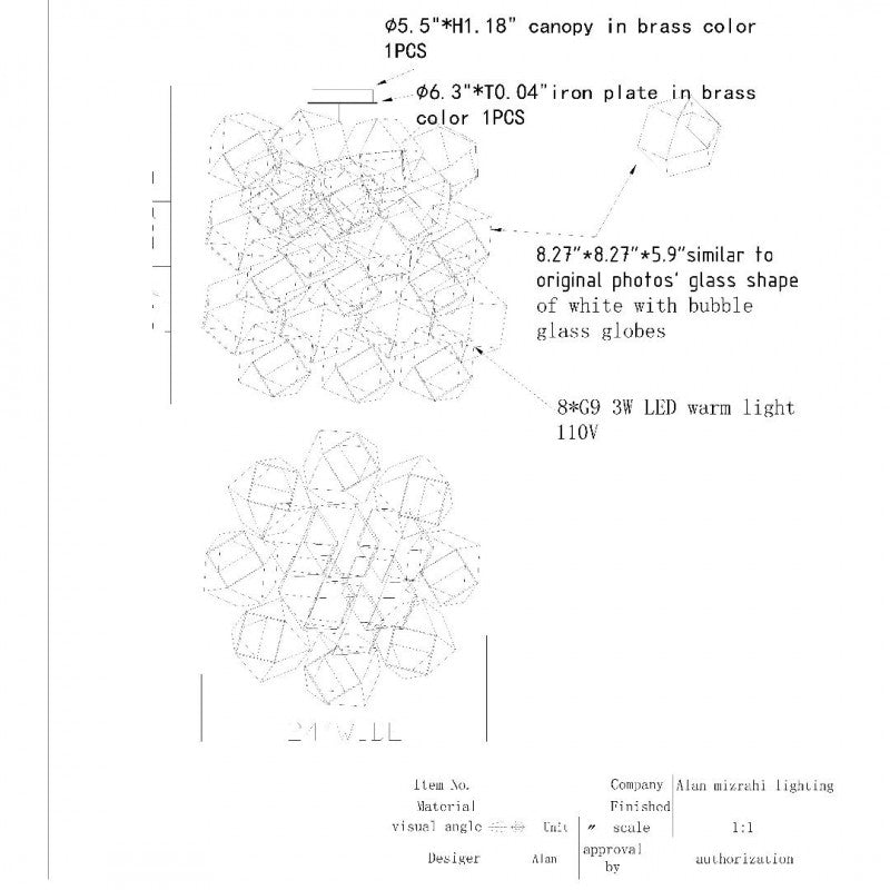 JT252 FACETED CLUSTER