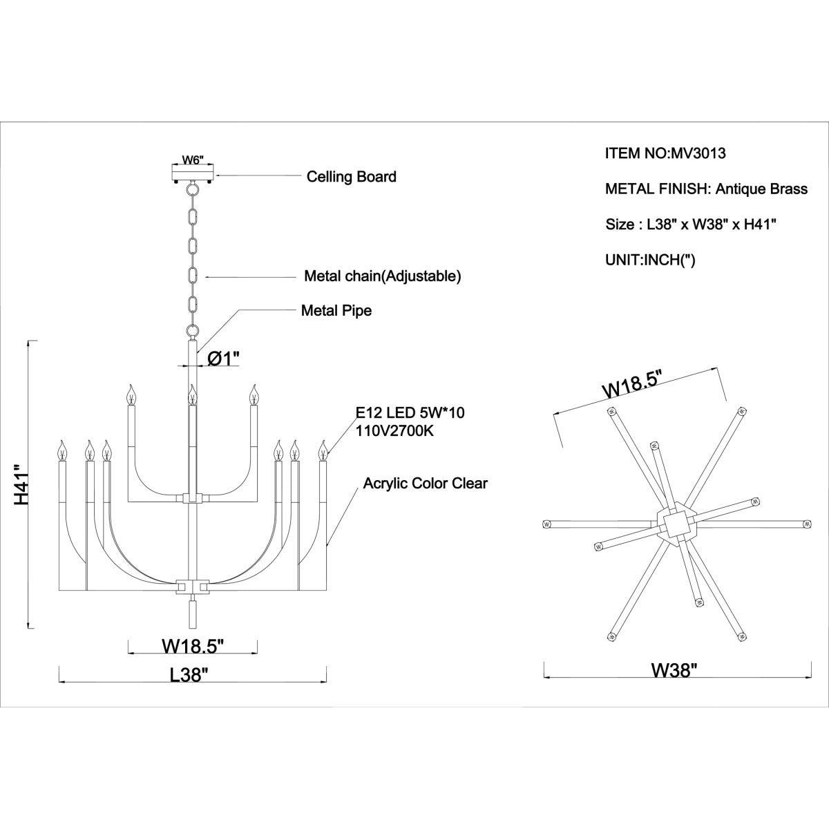 MV3013 Sirius Chandelier