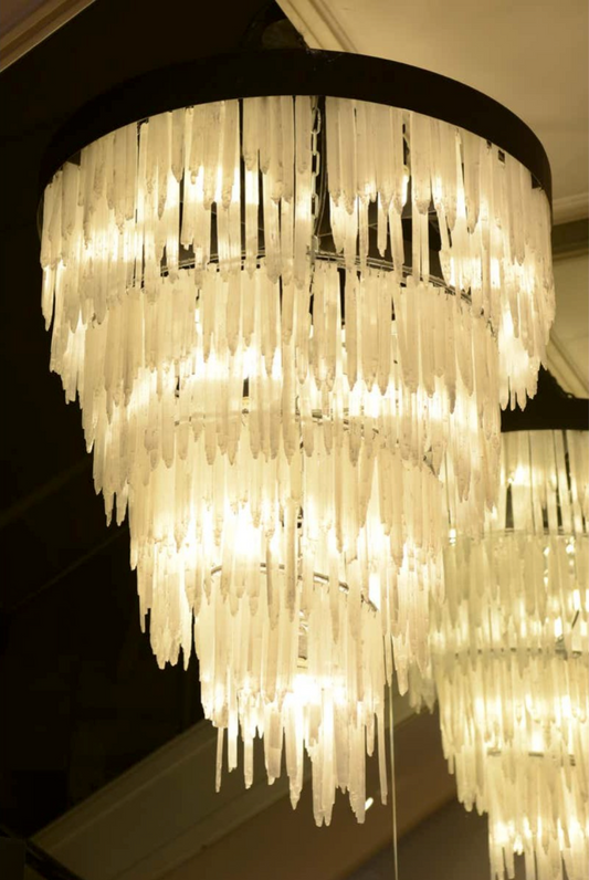 EF2202 SELENITE ROCK CRYSTAL CHANDELIER