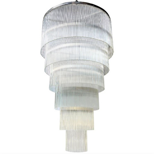 QZ2132 SAN FRANCISCO SIX-TIERED GLASS ROD CHANDELIER