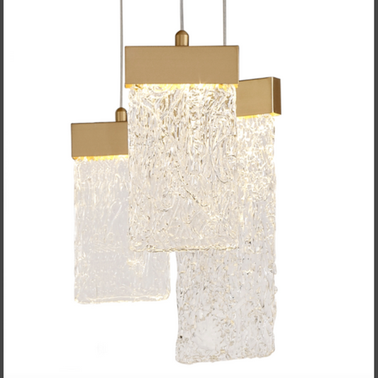 QZ2303 STOCKHOLM CRYSTALLIZED ICE GLASS SUSPENDED CHANDELIER