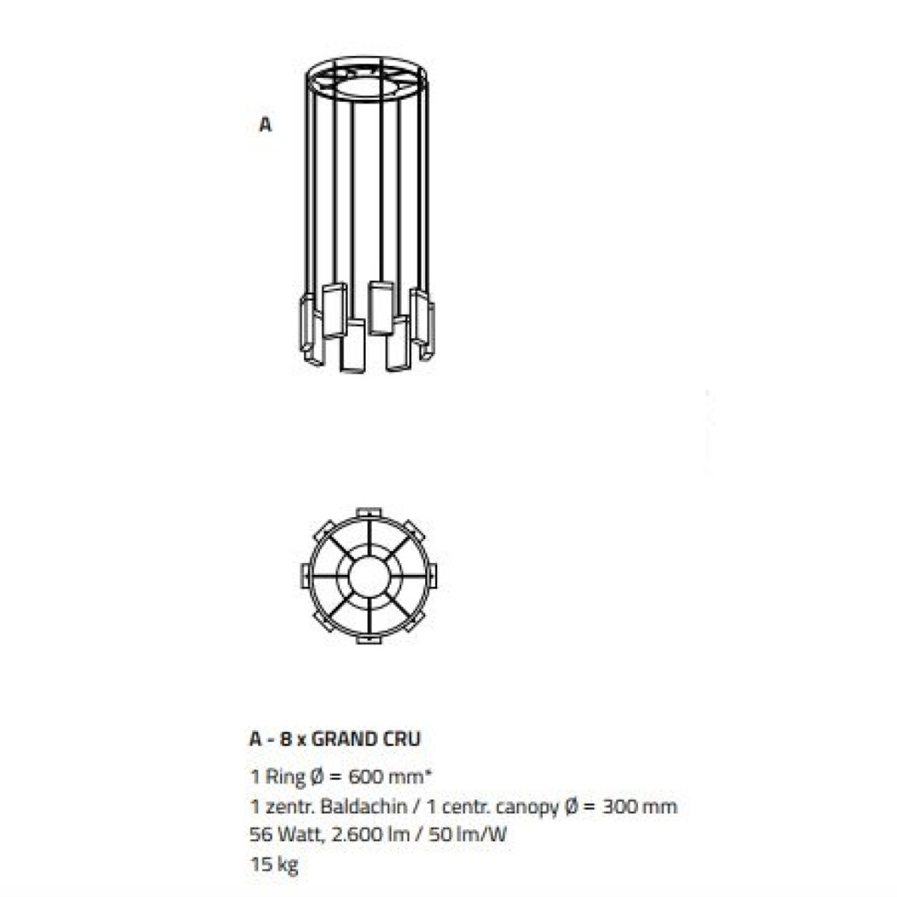 QZ2304 GRAND CRU HAND MADE GLASS RING PENDANT CHANDELIER