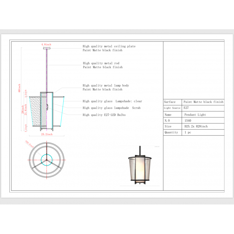 WM539 BENNINGTON OUTDOOR PENDANT