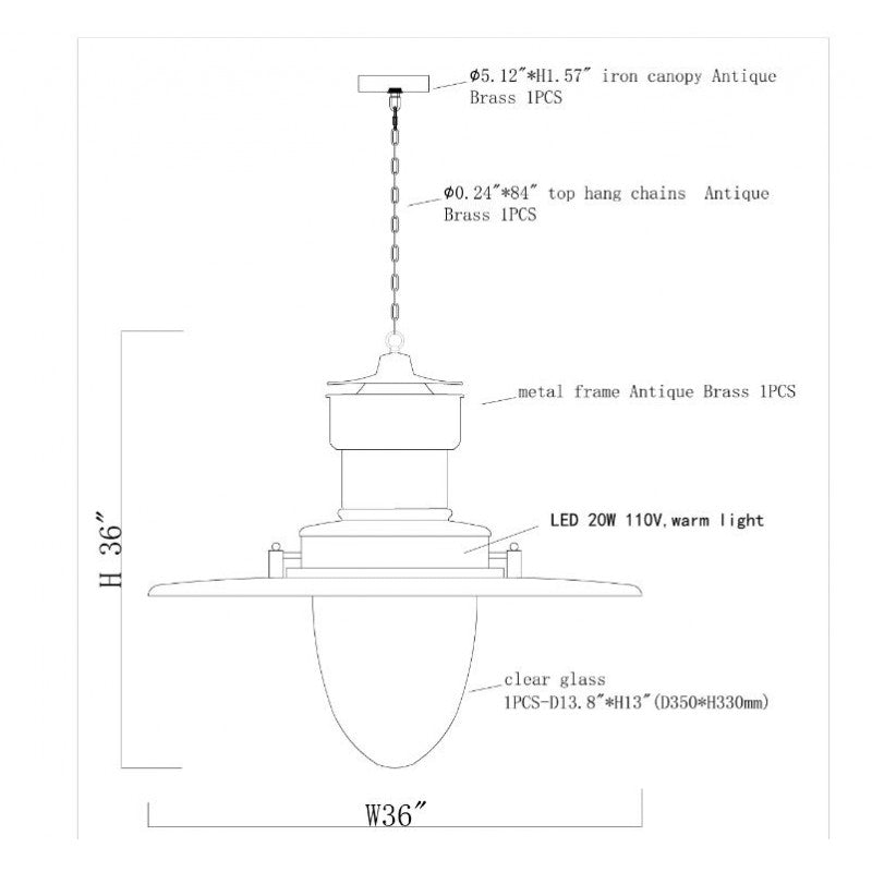 WM536 STATION LIGHT PENDANT