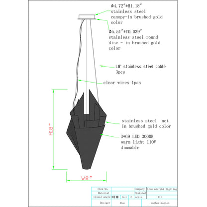 AM2728P NER Tamid Mesh Pendant
