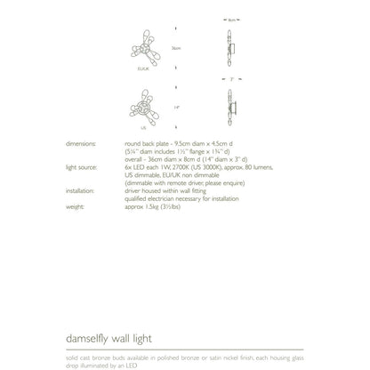 AK4004 Damselfly Sconces