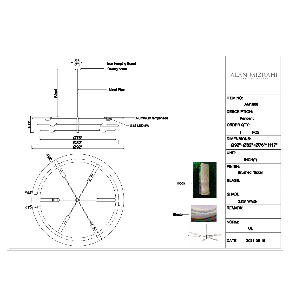 AM1068 Torroja Cross Pendant