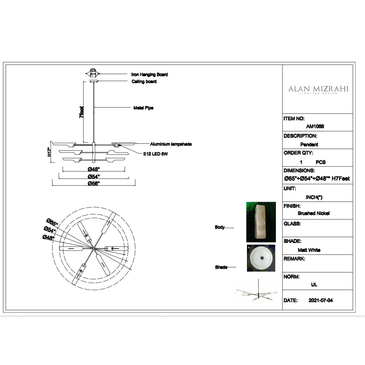 AM1068 Torroja Cross Pendant