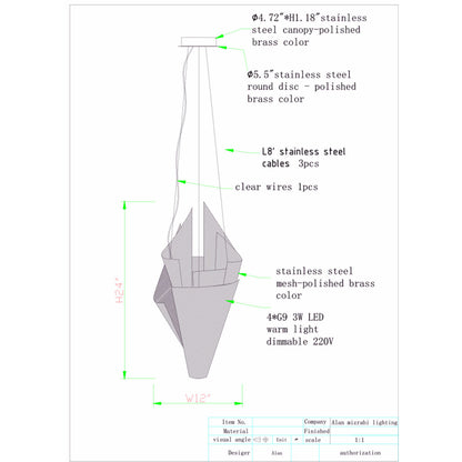 AM2728P NER Tamid Mesh Pendant