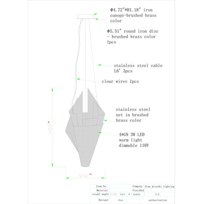 AM2728P NER Tamid Mesh Pendant