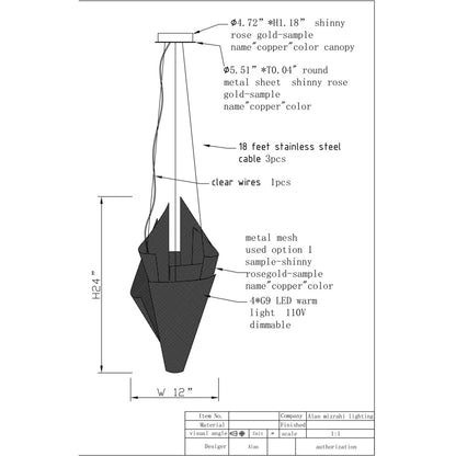 AM2728P NER Tamid Mesh Pendant