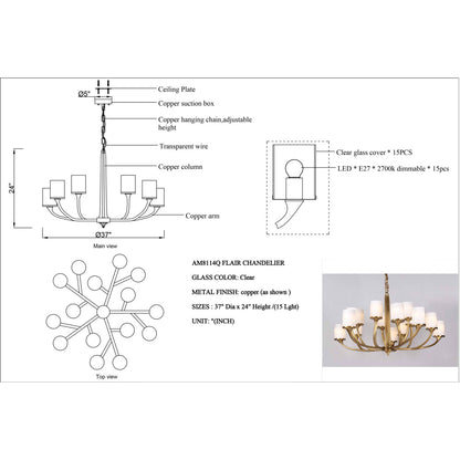 AM8114Q Flair Chandelier