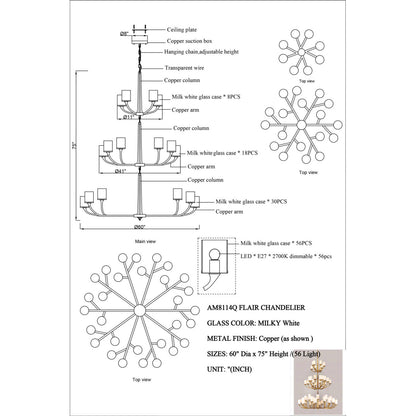 AM8114Q Flair Chandelier