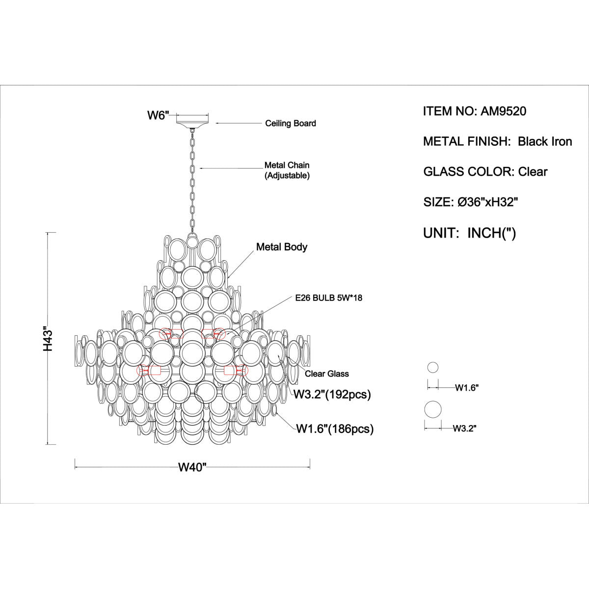 AM9520 Galahad Chandelier