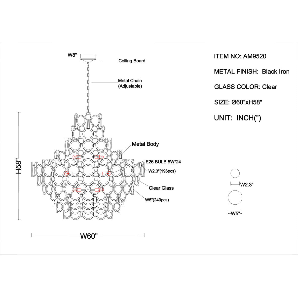 AM9520 Galahad Chandelier