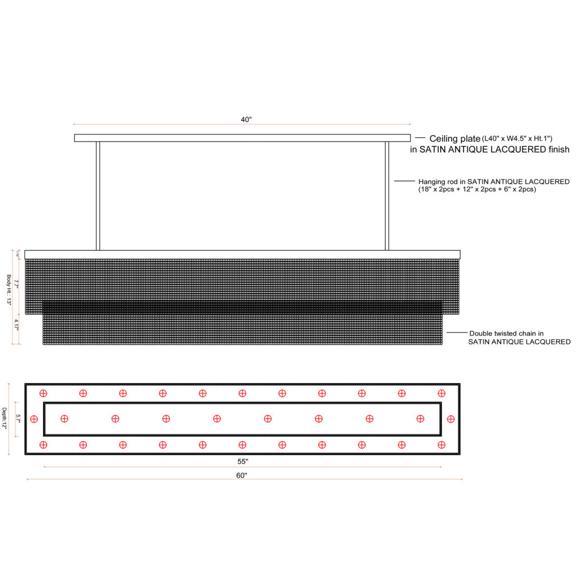 CHAIN7070 Chain Rectangular