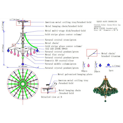 IQ2025 Agate Chandelier