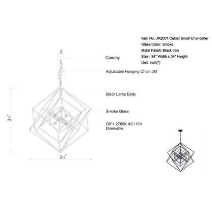 JR2001 Cubist Small Chandelier