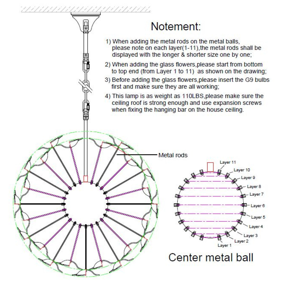 KA1341 Mazzega Flower Ball