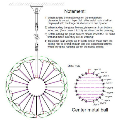 KA1341 Mazzega Flower Ball
