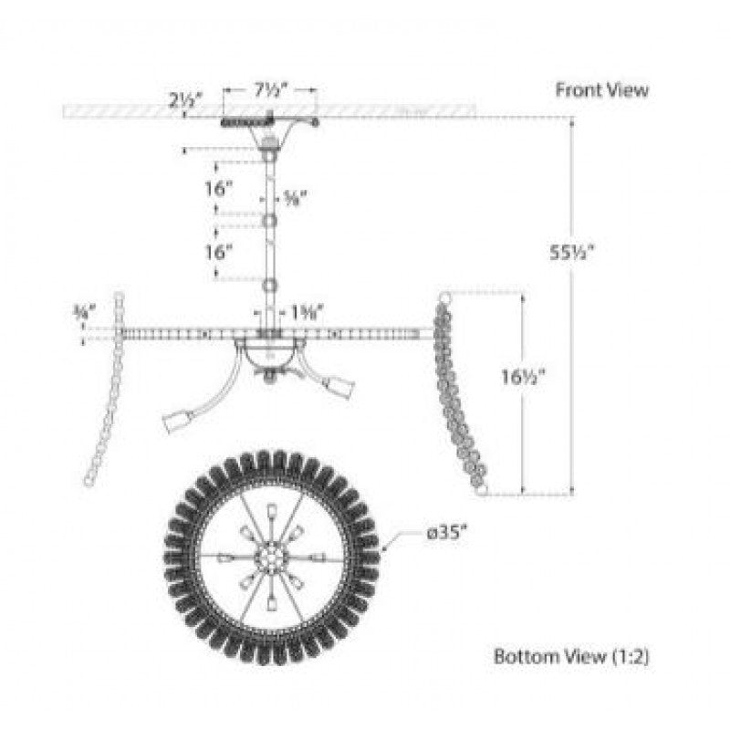 MV3005 SERAFINA LARGE DRUM CHANDELIER