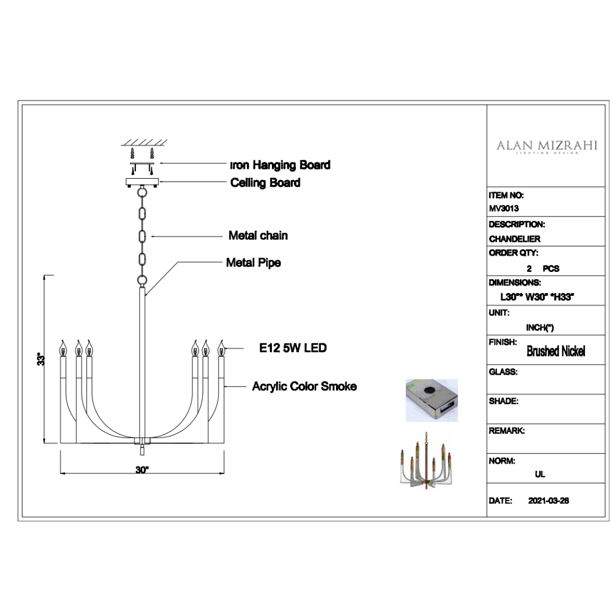 MV3013 Sirius Chandelier