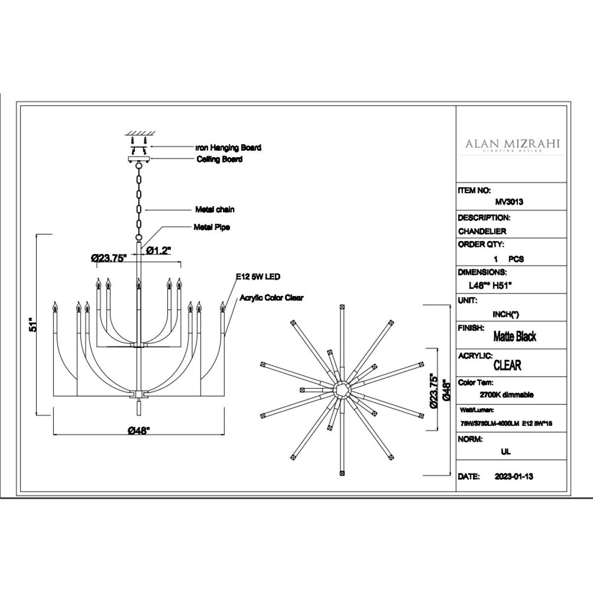 MV3013 Sirius Chandelier