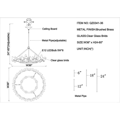 QZ0341 Dove Chandelier