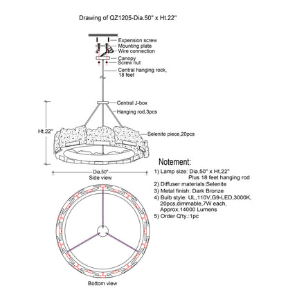 QZ1205 Halo Titan Selenite Rock