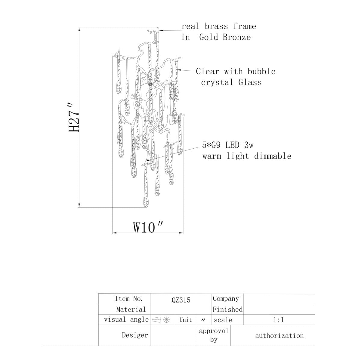 QZ315 Aqua Branch Sconces