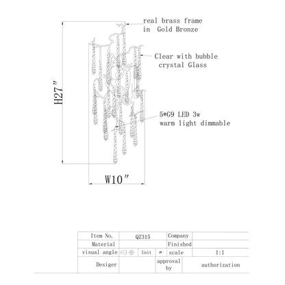 QZ315 Aqua Branch Sconces