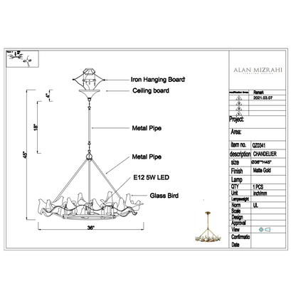 QZ0341 Dove Chandelier