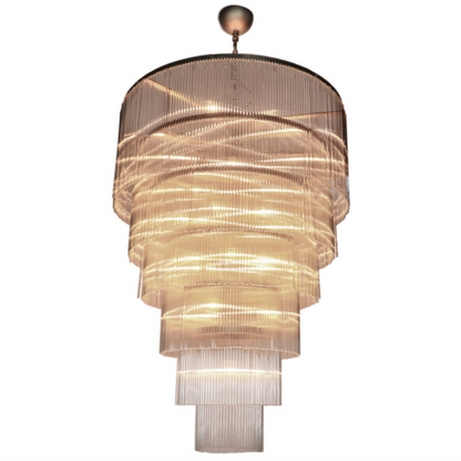 QZ2132 SAN FRANCISCO SIX-TIERED GLASS ROD CHANDELIER