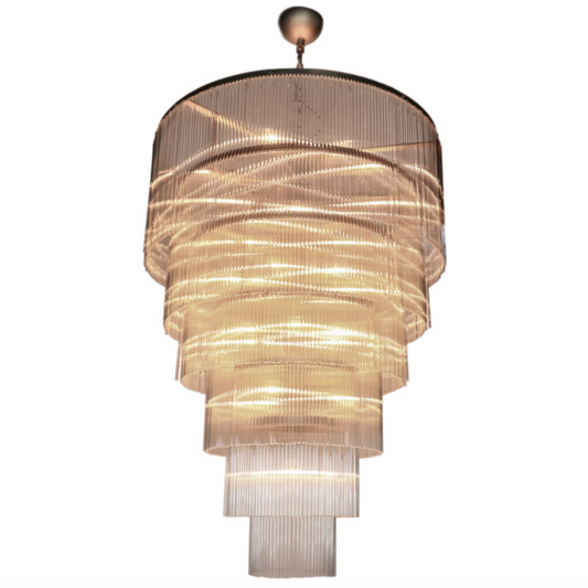 QZ2132 SAN FRANCISCO SIX-TIERED GLASS ROD CHANDELIER