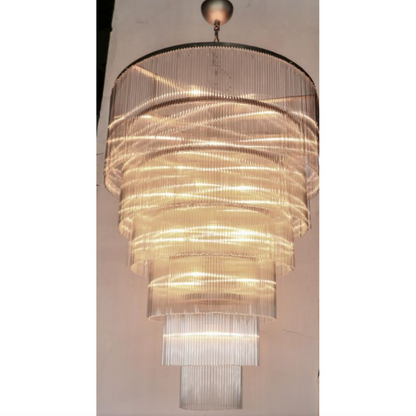 QZ2132 SAN FRANCISCO SIX-TIERED GLASS ROD CHANDELIER