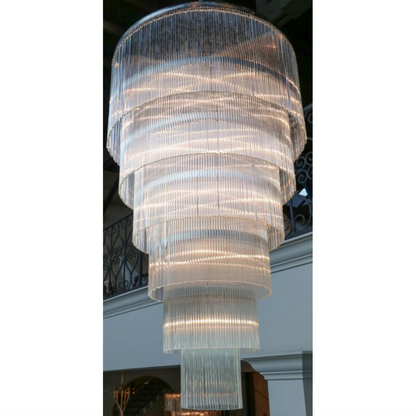 QZ2132 SAN FRANCISCO SIX-TIERED GLASS ROD CHANDELIER