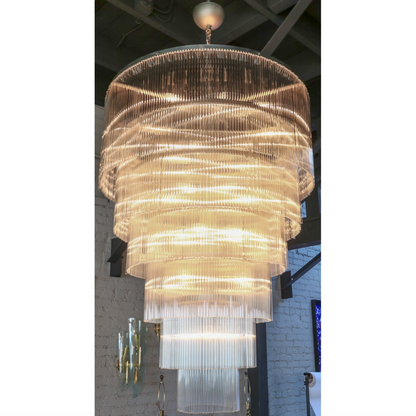 QZ2132 SAN FRANCISCO SIX-TIERED GLASS ROD CHANDELIER