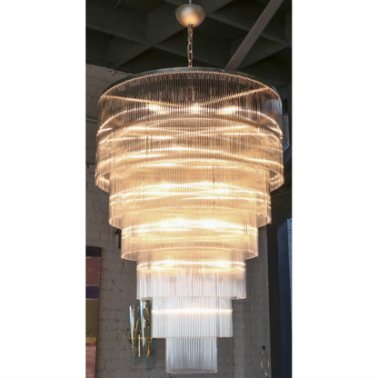 QZ2132 SAN FRANCISCO SIX-TIERED GLASS ROD CHANDELIER