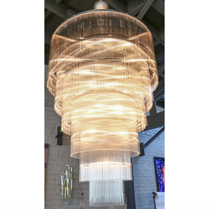 QZ2132 SAN FRANCISCO SIX-TIERED GLASS ROD CHANDELIER