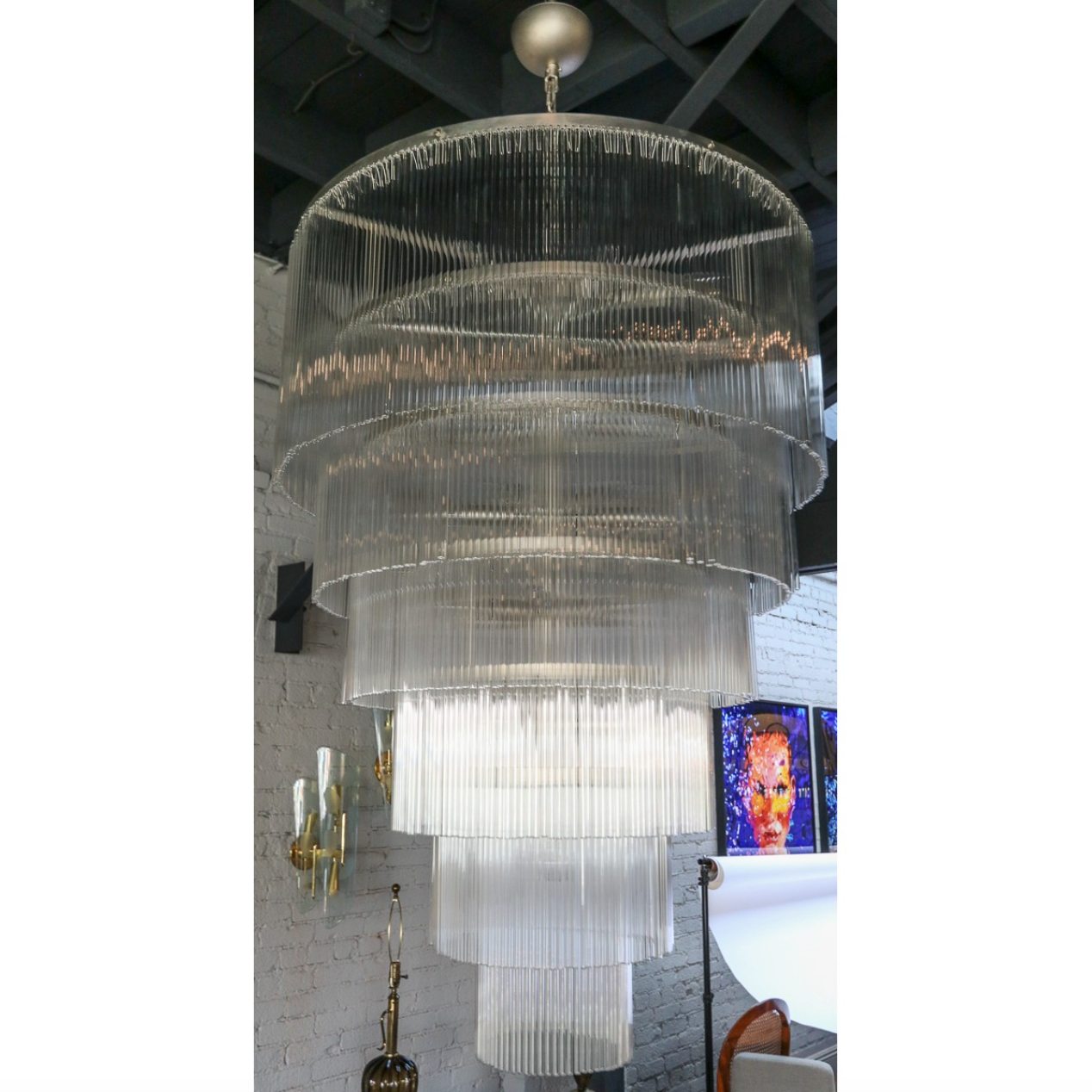 QZ2132 SAN FRANCISCO SIX-TIERED GLASS ROD CHANDELIER