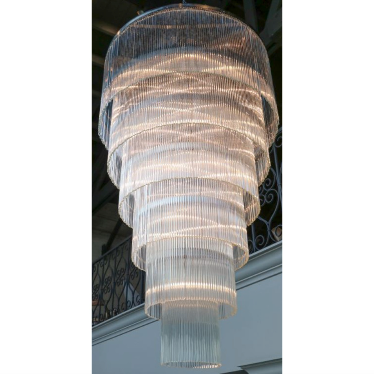 QZ2132 SAN FRANCISCO SIX-TIERED GLASS ROD CHANDELIER