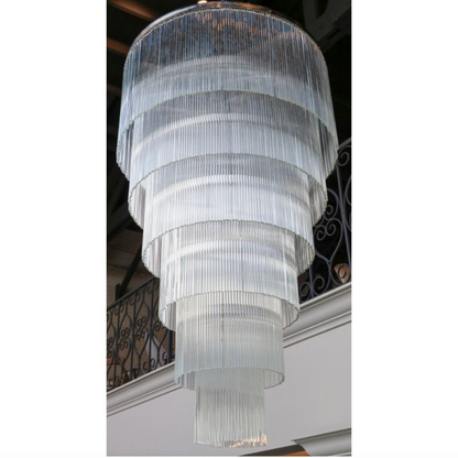 QZ2132 SAN FRANCISCO SIX-TIERED GLASS ROD CHANDELIER