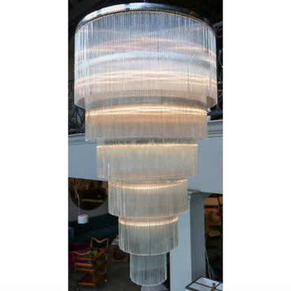 QZ2132 SAN FRANCISCO SIX-TIERED GLASS ROD CHANDELIER