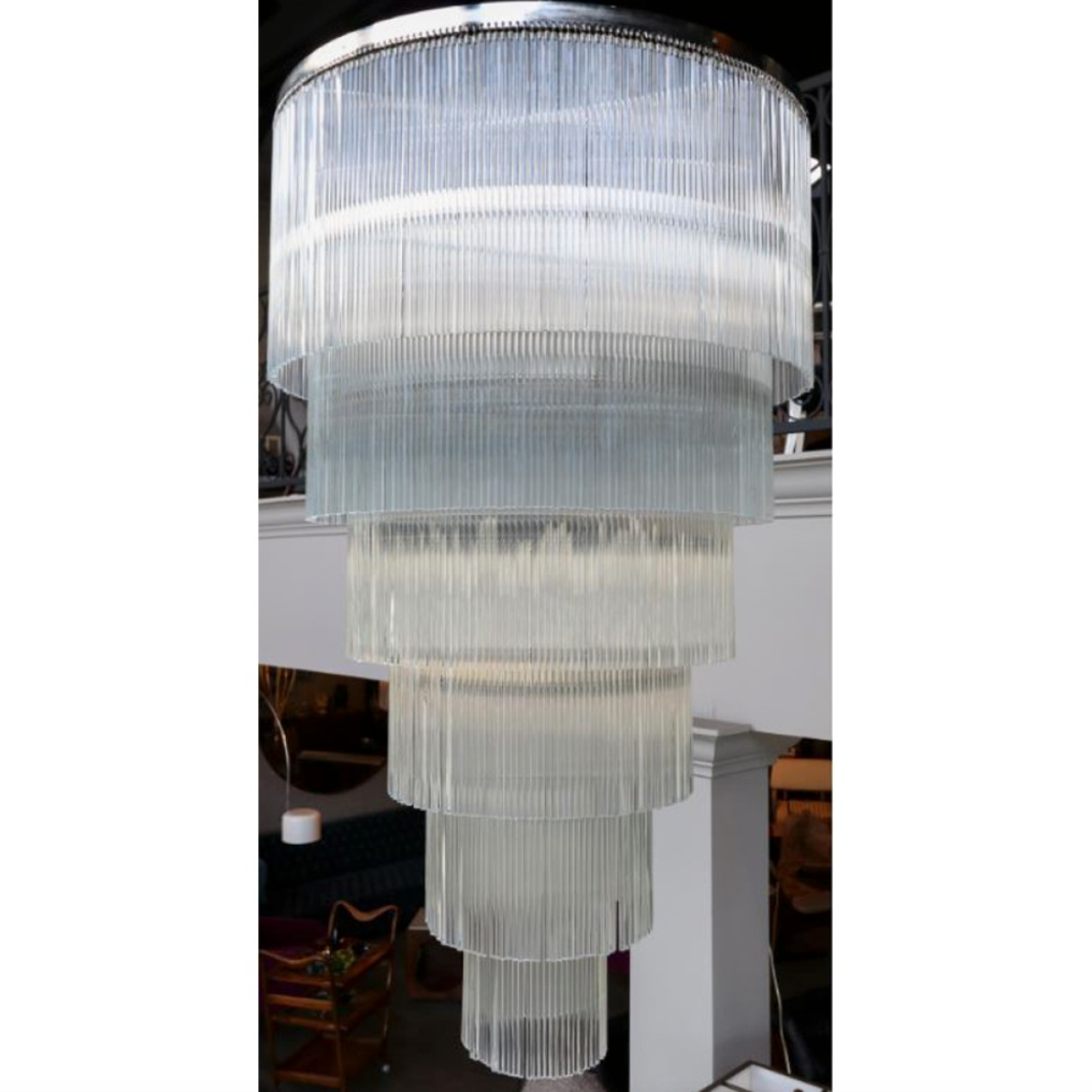 QZ2132 SAN FRANCISCO SIX-TIERED GLASS ROD CHANDELIER