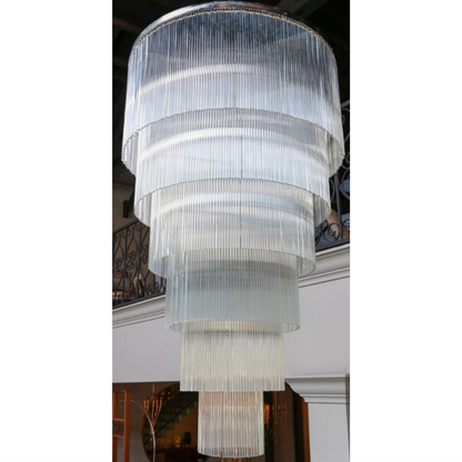 QZ2132 SAN FRANCISCO SIX-TIERED GLASS ROD CHANDELIER