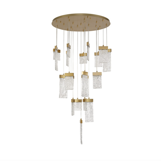 QZ2303 STOCKHOLM CRYSTALLIZED ICE GLASS SUSPENDED CHANDELIER
